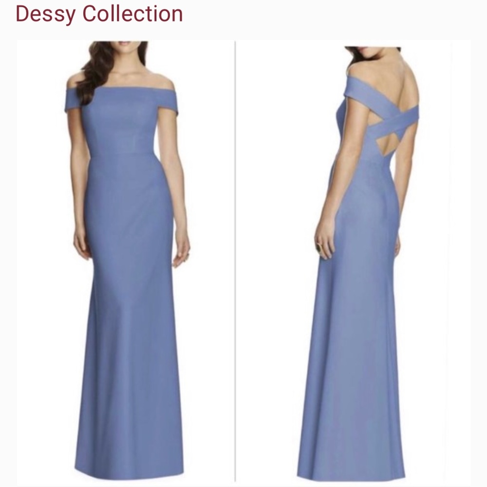 Dessy Collection 2987 Blue Bridesmaids Dress